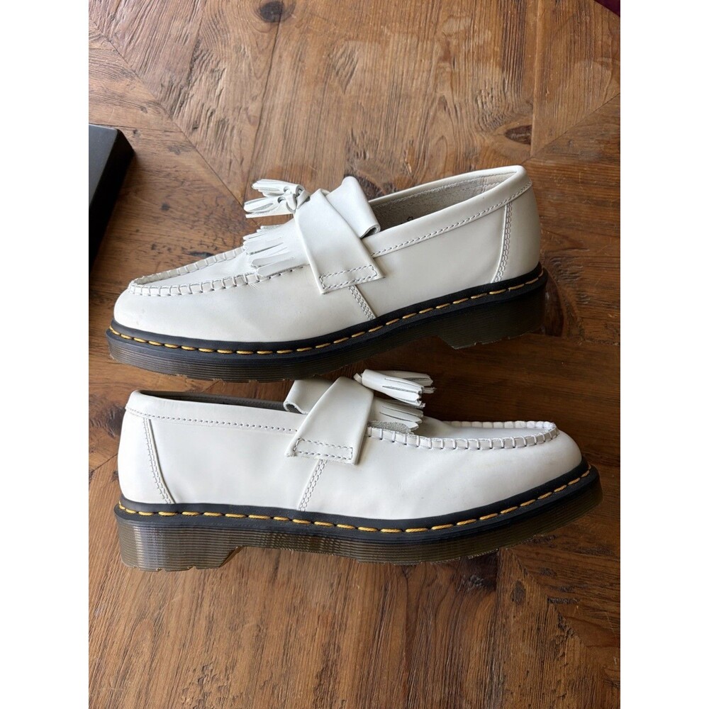 Dr. Martens Adrian YS White Leather Tassel Loafers Size 10 Men’s *Worn Once*